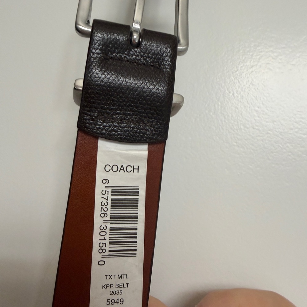 Coach Brown Leather Belt Size 42 NWT - Picture 3 of 7